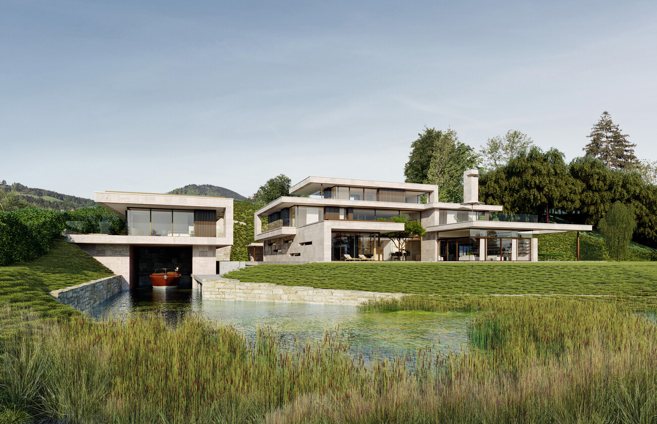 New residential estate shore of lake Zurich